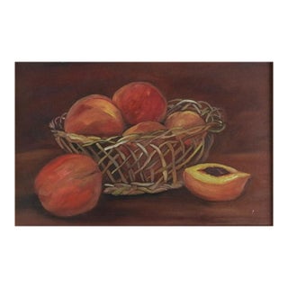 Vintage Peaches Still Life Painting For Sale
