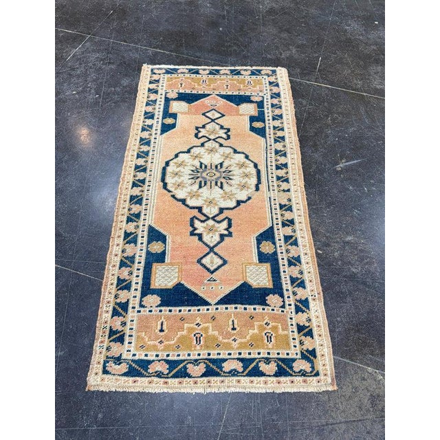 Turkish Mini Rug Oriental Hand Knotted Vintage Rug 1'7" x 2'8" #17465 Explore a curated collection of hallway runners,...