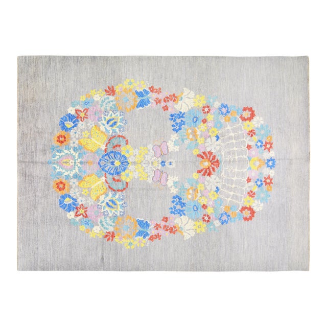 Indian Modern Hand Knotted Wool Rug,9'X12'4" For Sale