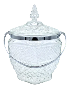 Mid Century Italian Crystal Biscuit Jar