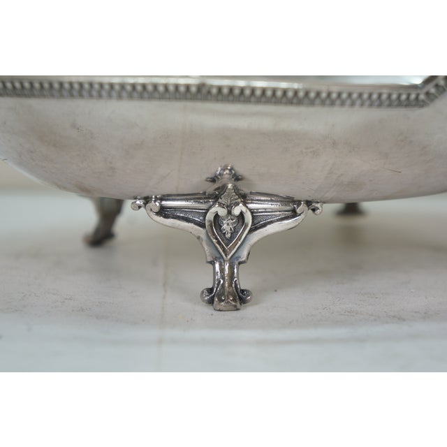 Antique Parker & Casper Neoclassical Silverplate Footed Bread Basket Compote 11" For Sale - Image 11 of 13
