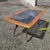 Wood Vintage Italian Glass-Wood and Metal Dining Table For Sale - Image 7 of 18