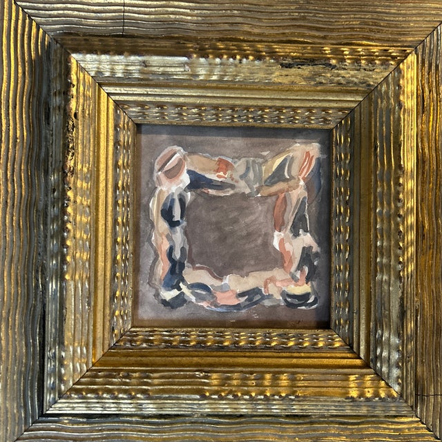 1950’s original abstract expressionist watercolor painting. Measures 5x5 or 12.5x12.5 framed. Check out my shop Robins Egg...