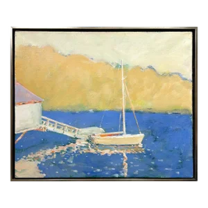 1990s Pascucci Landscape Oil Painting, Framed