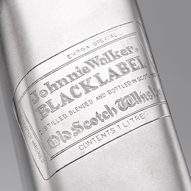 Large Novelty Silver Johnnie Walker Whisky Bottle, 1940s For Sale - Image 13 of 18