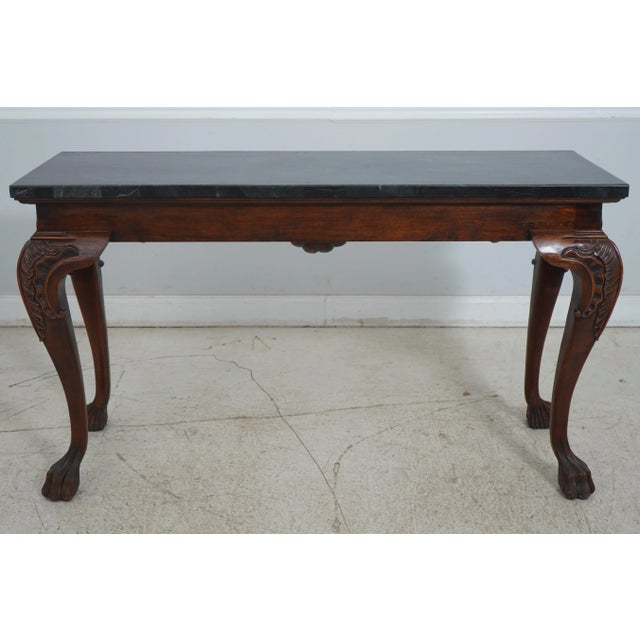 Georgian Mahogany Marble Overlay Top Console Table For Sale - Image 9 of 12