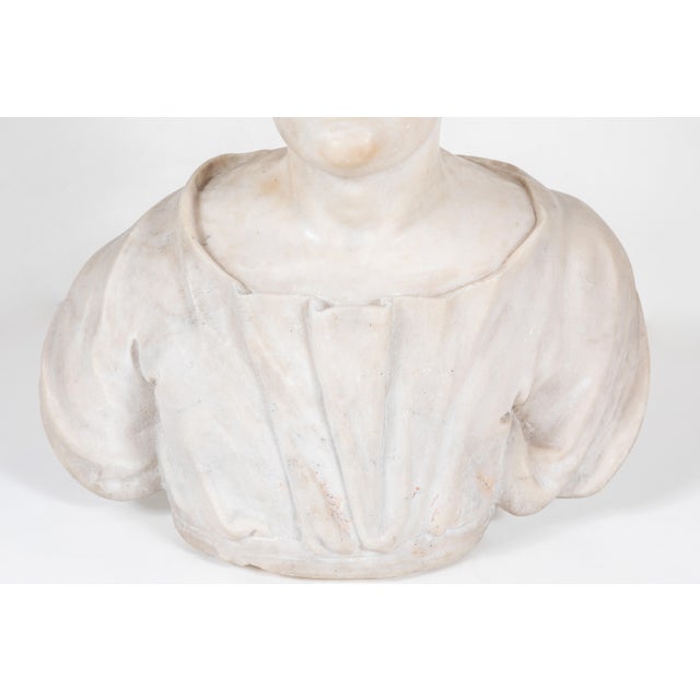 18th Century, Carrara Marble Bust, circa 1785 For Sale - Image 4 of 5