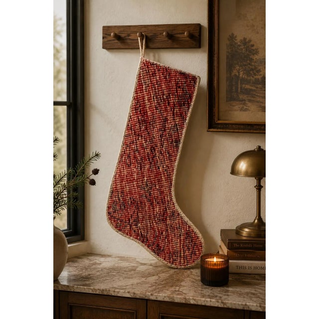 Bring a piece of authentic Turkish textile history to your holiday decor with this one-of-a-kind vintage kilim Christmas...