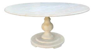 Late 20th Century Large Pedestal Faux Marble Dining Table