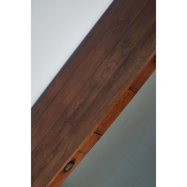 Vintage French Rustic Farmhouse Pitch Pine Desk, 1950s For Sale - Image 13 of 18