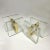 A pair of double door handles, push and pull, square textured clear cast glass with mat gold anodised aluminum. They are...