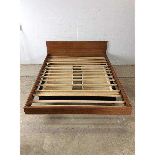 Danish Modern Teak Queen Bed With Two Storage Drawers For Sale - Image 4 of 18