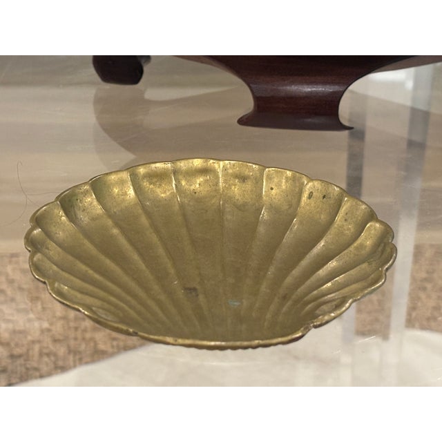 Brass Vintage Brass Shell Catchall / Brass Shell Soap Dish / Brass Shell Decorative Object For Sale - Image 8 of 9