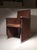 Pair of vintage Italian upholstered club side chairs purchased with a Paul Evans game table. Designer sled base for legs....