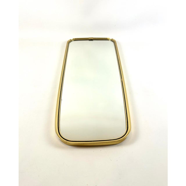 1960s Mid-Century Modern German Wall Mirror in Aluminium and Brass, 1960s For Sale - Image 5 of 9