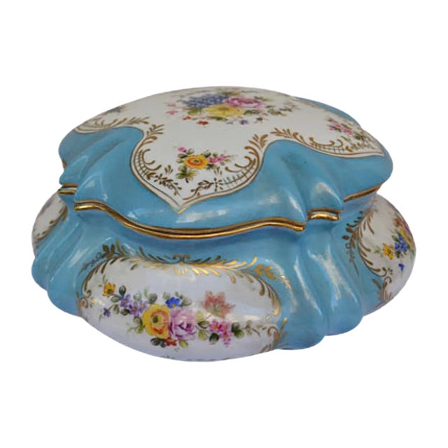 French Ceramic Box with Lid, 1900s Chairish