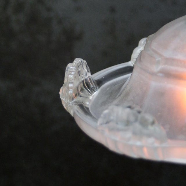 Metal French Art Deco Brass and Etched Glass Pendant Light, 1920s For Sale - Image 7 of 11