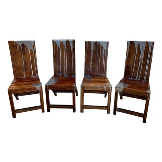 Early 20th Century Acacia Wood Chairs For Sale