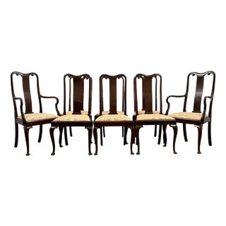 Queen Anne Walnut Dining Chairs by Morgan & Co, Set of 8 For Sale