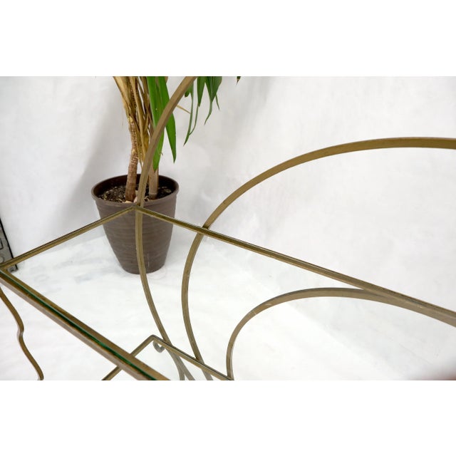 Decorative Gold Gilt Wrought Iron Glass Shelves Étagère For Sale - Image 6 of 13