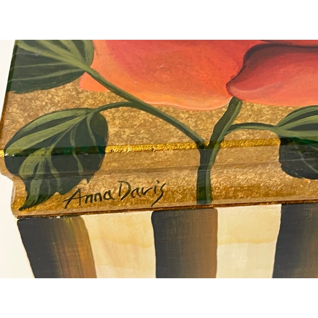 Reduced-Handpainted Signed Art Deco Rose Treasure Box For Sale - Image 4 of 5