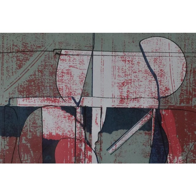 Mid-Century Modern Anders Österlin, Composition, Color Lithograph, 1950s, Framed For Sale - Image 3 of 6