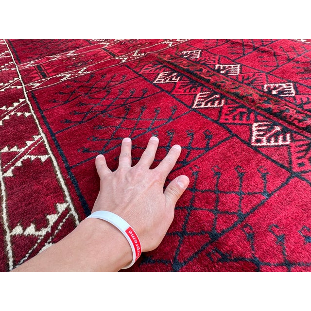 Antique Ersari Turkmen Hatchli Parda Yurt Door Hanging Rug - 6'8" X 4'11" For Sale - Image 9 of 12