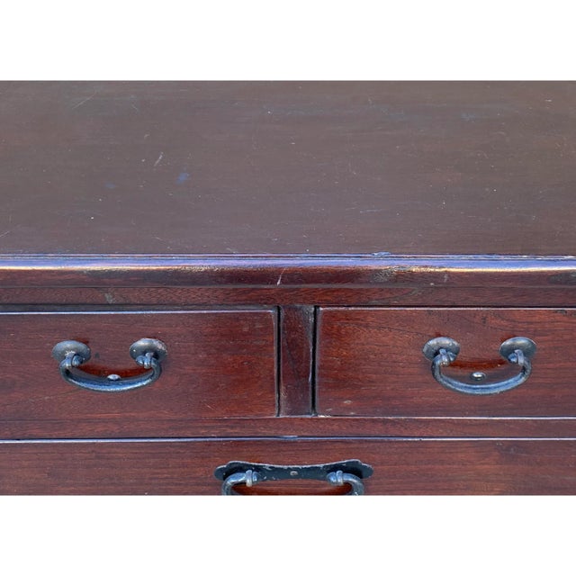 Wood Oriental Chinese Brown 8 Drawers Slim File Storage Cabinet For Sale - Image 7 of 8