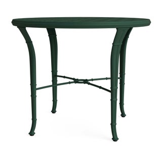 Brown Jordan Calcutta 36" Round Cast Bistro Umbrella Table in Forest Green For Sale