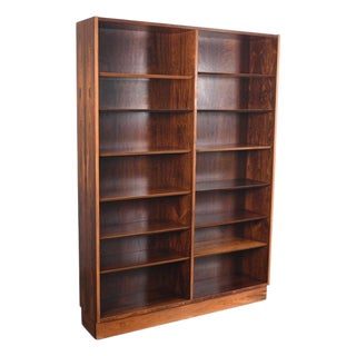 Mid 20th Century Carlo Jensen Double Rosewood Bookcase by Hundevad + Co #2 For Sale