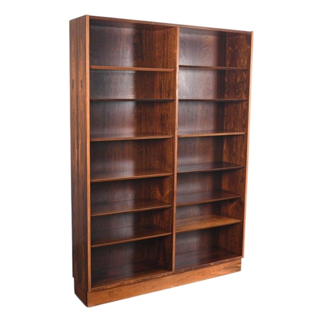 Mid 20th Century Carlo Jensen Double Rosewood Bookcase by Hundevad + Co #2 For Sale