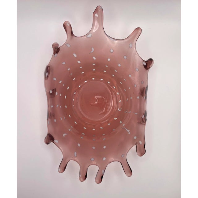 Murano Style Purple Glass Bowl With White Dots Pop Art Splash, 1960s For Sale In New York - Image 6 of 6