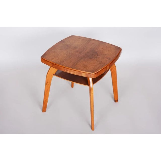 Wood Mid-Century Coffee Table in Beech & Walnut, Czech, 1950s For Sale - Image 7 of 7