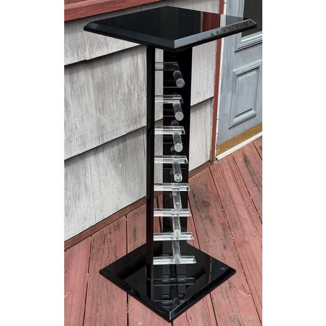 Shlomi Haziza (Israel B1969) Lucite Acrylic MCM Art Sculpture Pedestal Table 36" For Sale - Image 13 of 15