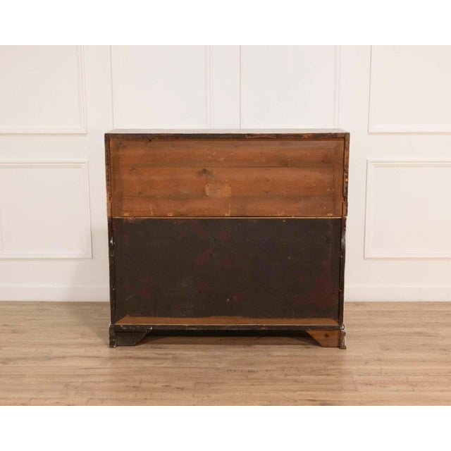 19th-Century Swedish Bureau With Carved Columns And Blue-Painted Interior For Sale - Image 4 of 13