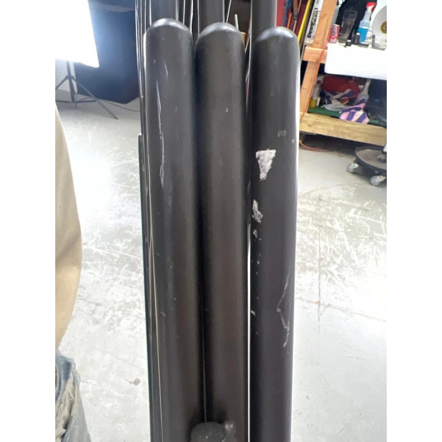 1970s Three-Panel Metal Folding Room Divider Screen With Leaf Motif For Sale - Image 9 of 9