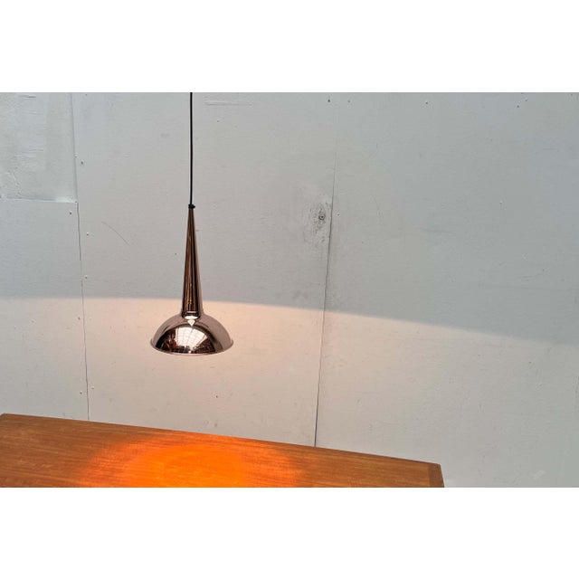 Mid-Century Modern Danish Copper Cone Pendant Lamp, 1950s For Sale - Image 4 of 18