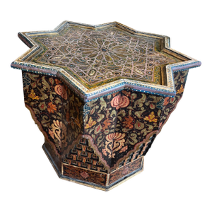 Vintage Painted Moorish Style Moroccan Star Side Table