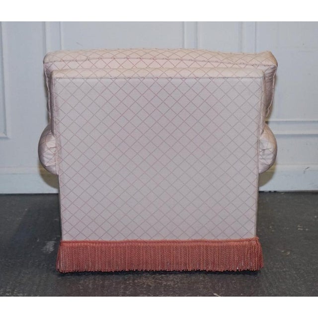 Set of English Country House Feather Filled Lounge Chair and Ottoman For Sale - Image 15 of 18