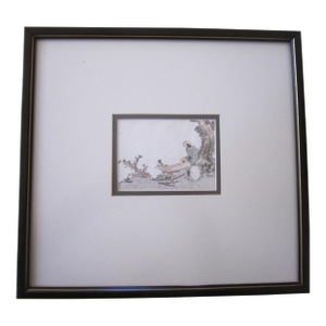 Framed Japanese Woodcut, Katsushika Hokusai 1800's