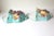 Pair of Italian Ceramic Majolica Pottery, Grapes, Aqua Turquoise Blue Wall Pocket Vase Planters For Sale - Image 9 of 11