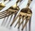 Midcentury Rosewood and Brass Salad Forks- Set of Twelve For Sale - Image 6 of 11