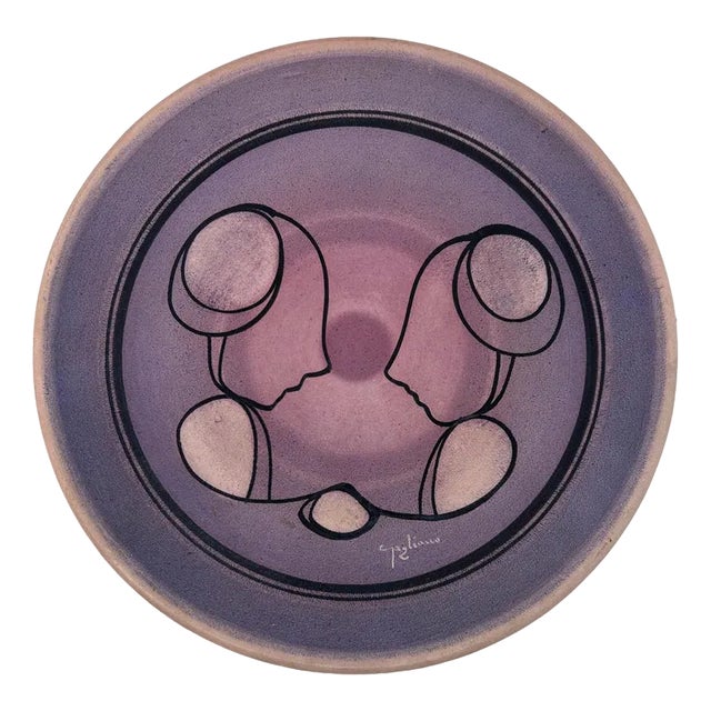 Ceramic Decorative Dish by Robert Gagliano, 1970s For Sale