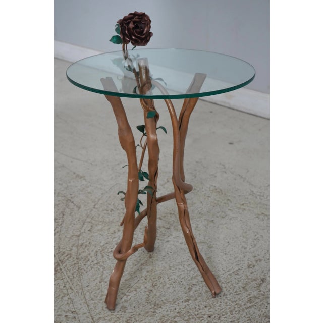 Stunning Italian Toleware Floral Base Iron Occasional Table For Sale - Image 10 of 12