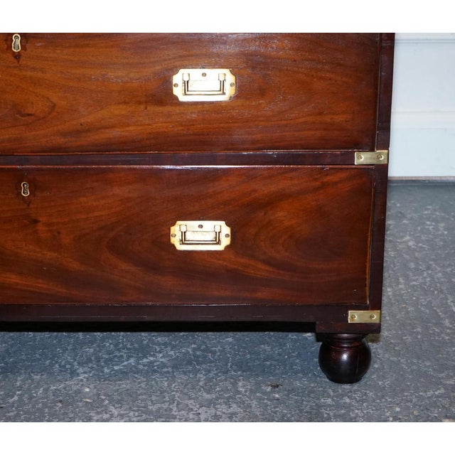 Victorian Military Campaign Chest of Graduated Drawers For Sale - Image 10 of 18
