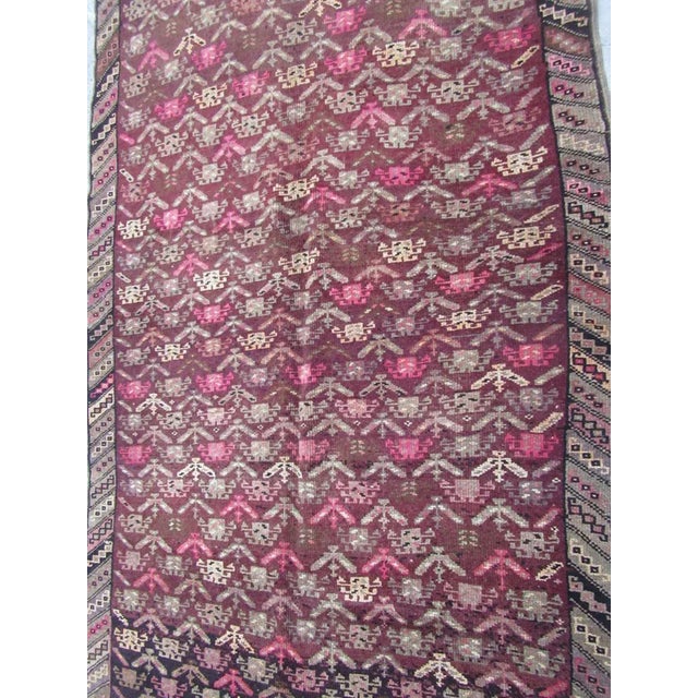 Turkish 1960's Vintage Turkish Kars Wool Rug- 5′ × 12′4″ For Sale - Image 3 of 5