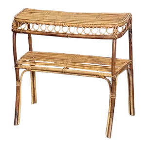 Italian Bar or Console Table of Cane, Bamboo, and Rattan
