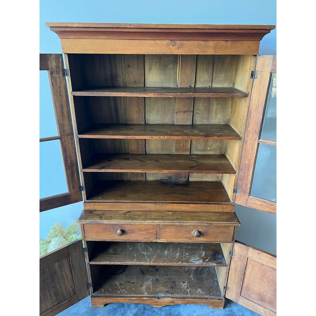 Late 19th Century Antique Primitive Pine Hutch For Sale - Image 5 of 10