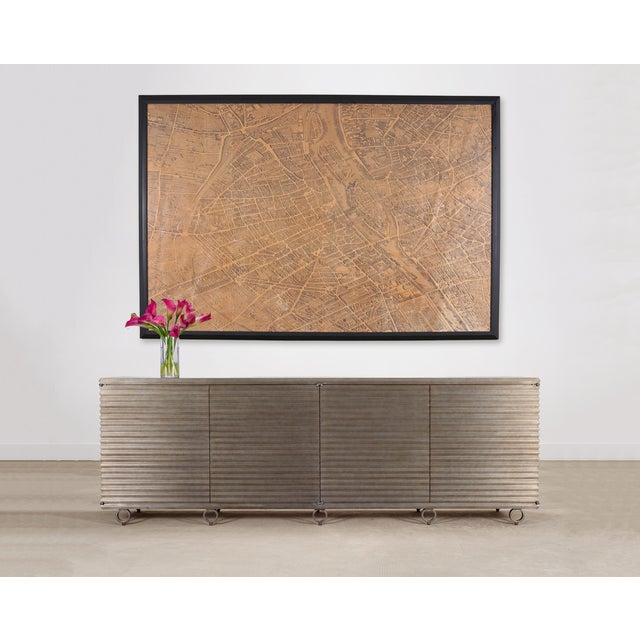Dramatic sideboard cabinet or credenza designed by luxury British furniture maker Julian Chichester, London, England. The...