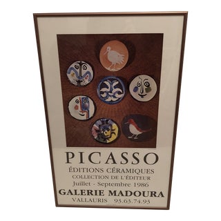 1986 Pablo Picasso at Galerie Madoura Exhibition Poster, Framed For Sale